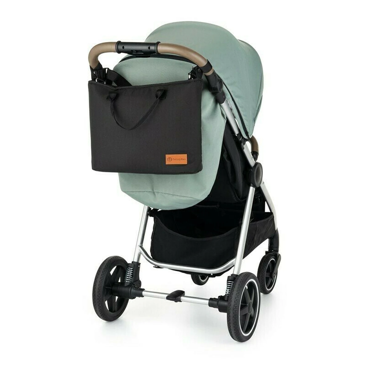 Geanta pentru mamici, Petite&Mars, Impermeabila, Cu 4 compartimente, 45 x 30 x 12 cm, Negru [5]