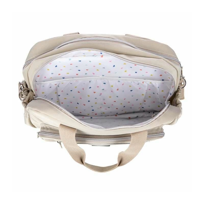 Geanta pentru scutece, FreeON, Style, Impermbeabila, 39x32x18 cm, Grey/beige [3]