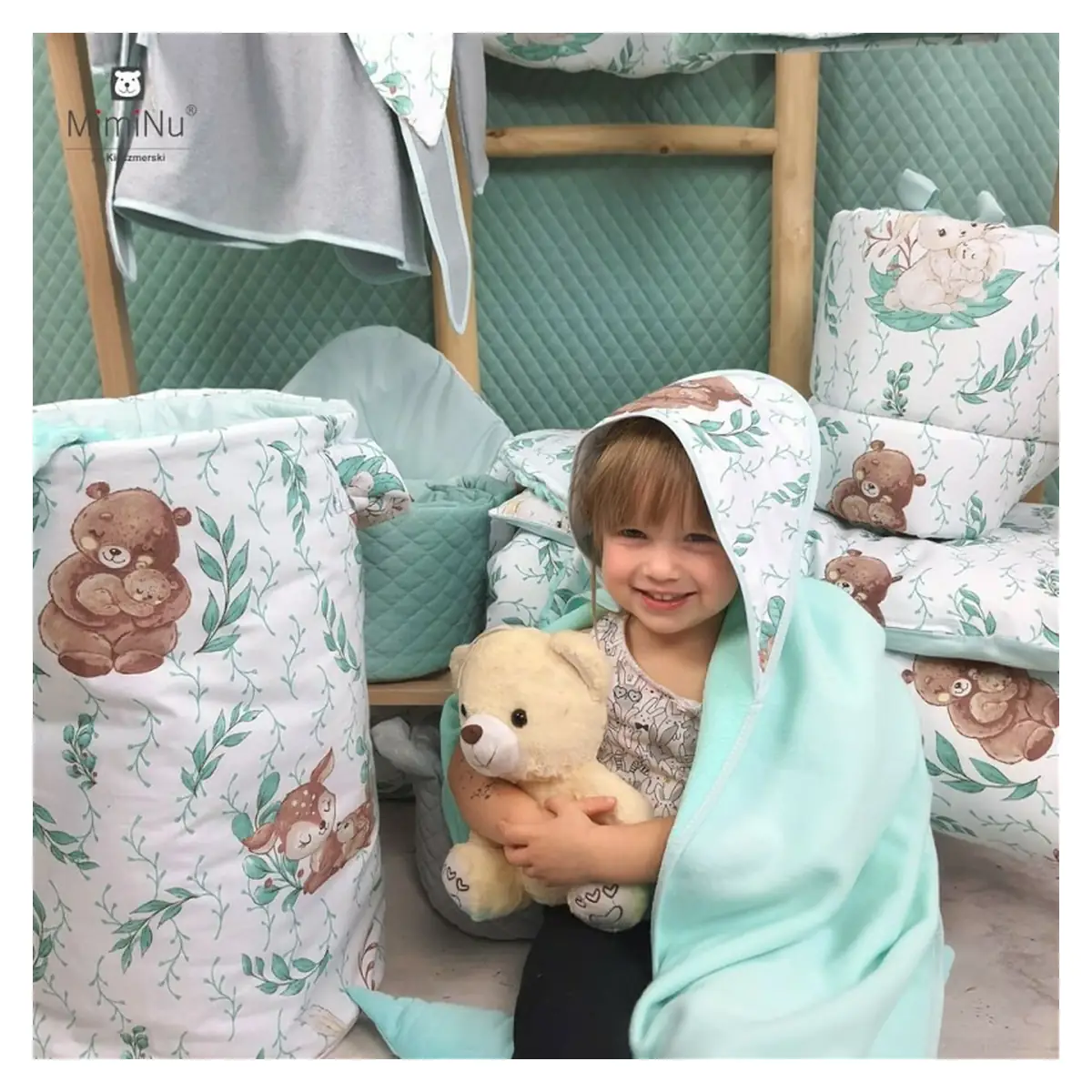 Halat de baie, MimiNu, 2 - 5 ani, bumbac si thermo fleece, Lulu Natural [5]