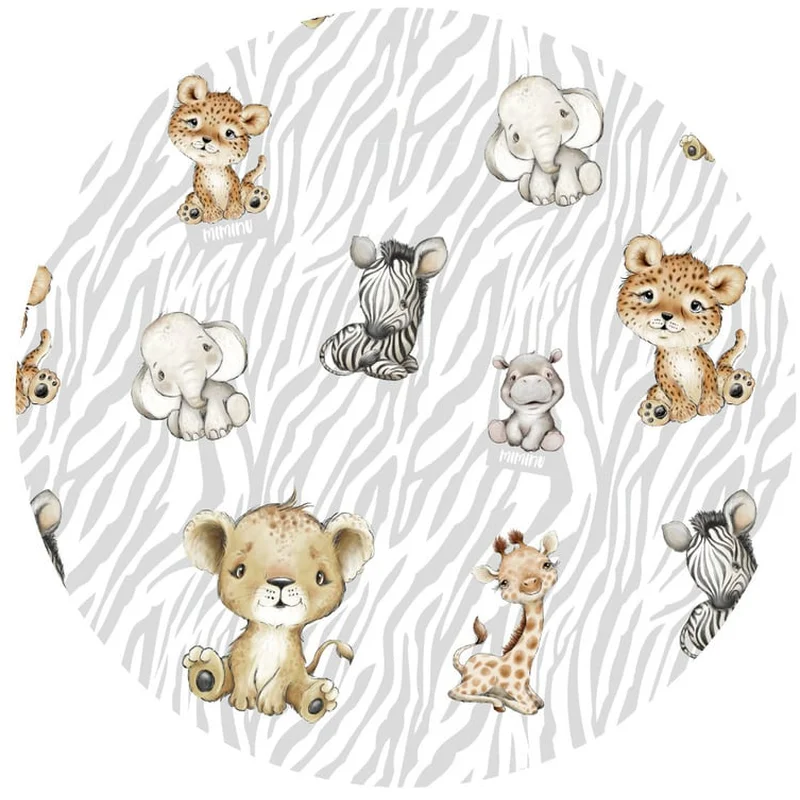 Halat de baie, MimiNu, 2 - 5 ani, bumbac si thermo fleece, Safari Natural [2]