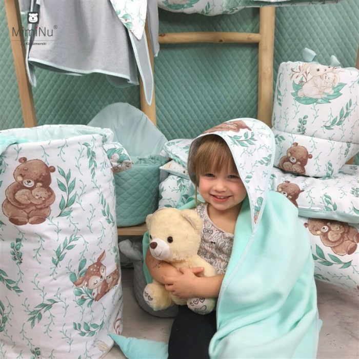 Halat de baie, MimiNu, 2 - 5 ani, bumbac si thermo fleece, Lulu Natural [5]