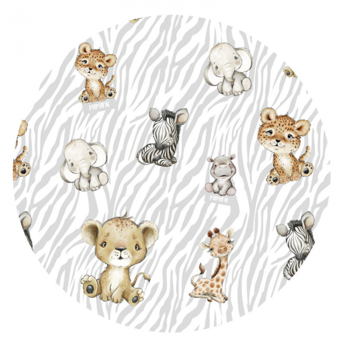 Halat de baie, MimiNu, 2 - 5 ani, bumbac si thermo fleece, Safari Natural [2]