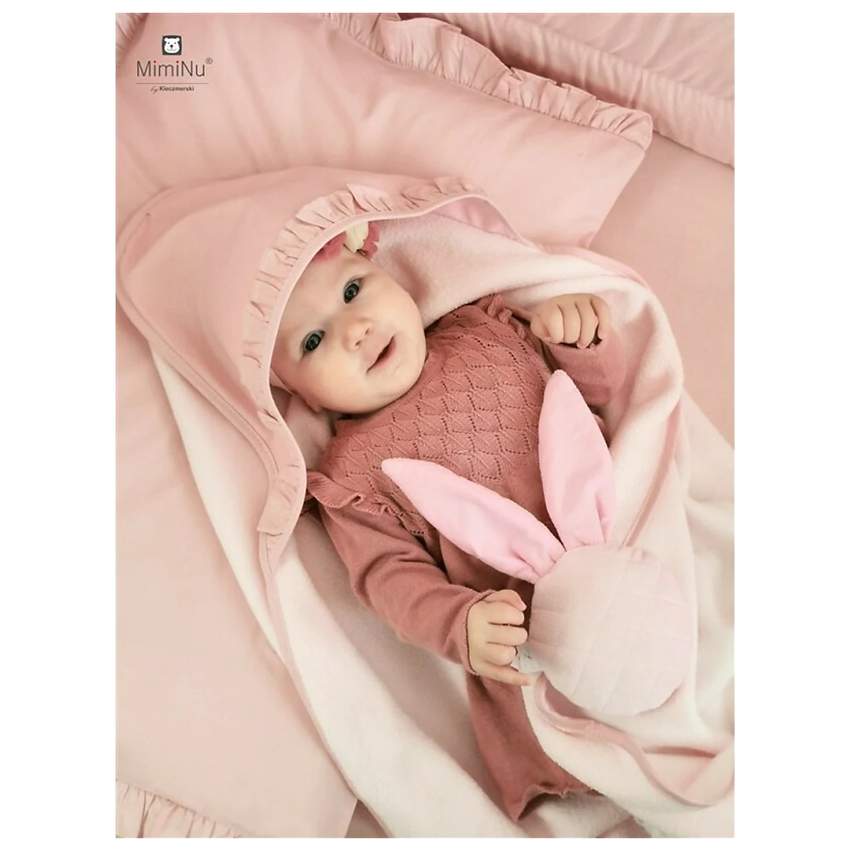 Halat de baie, MimiNu, Cu urechi, 6 - 24 luni Moale, Cu volanase, Cu buzunare, Cu cordon, Din bumbac si thermo fleece, [5]