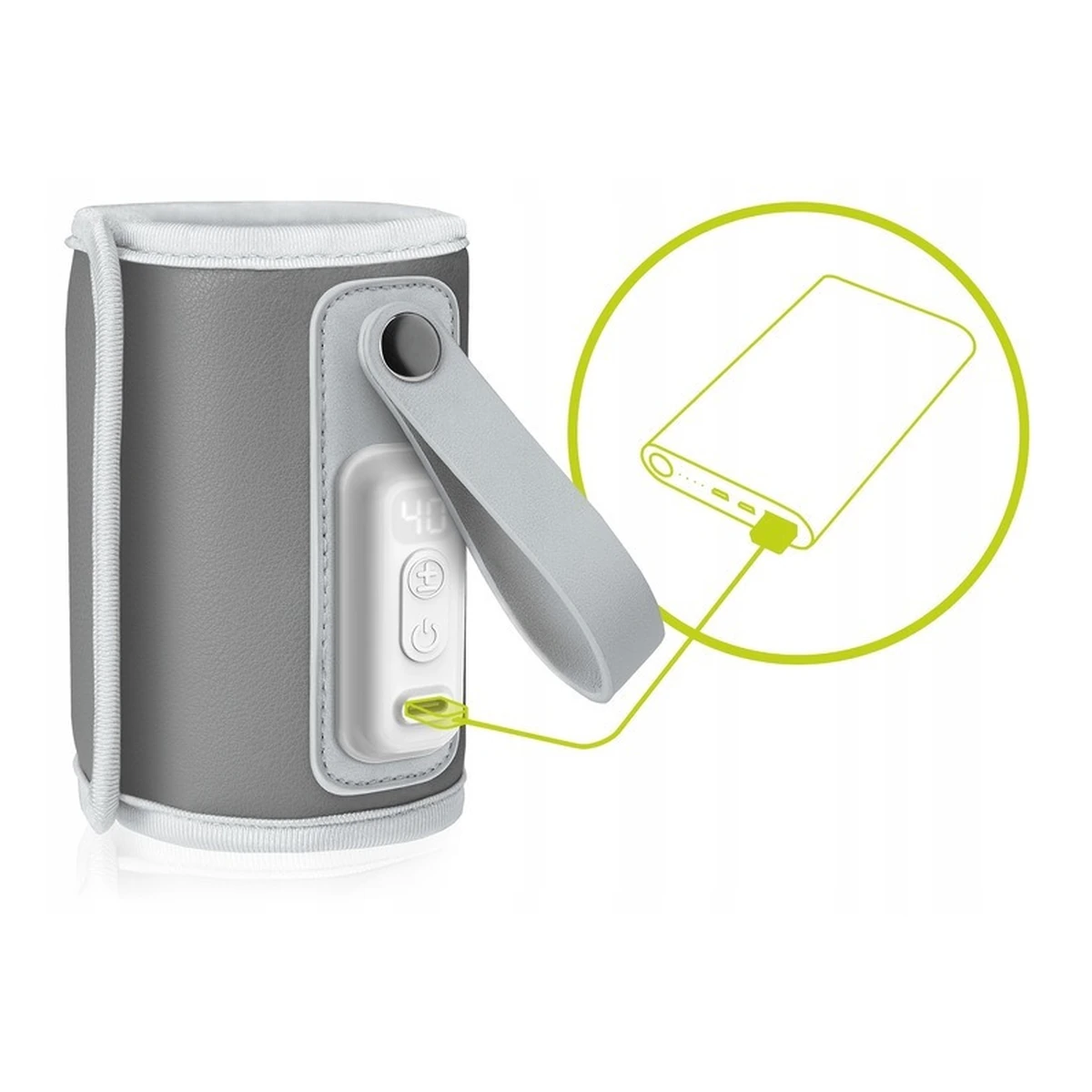 Incalzitor biberoane ThermUp Go, Portabil, Temperatura constanta pana la 24 h, Incarcare USB, Gri [10]