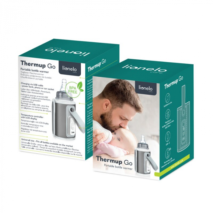 Incalzitor biberoane ThermUp Go, Portabil, Temperatura constanta pana la 24 h, Incarcare USB, Gri [8]