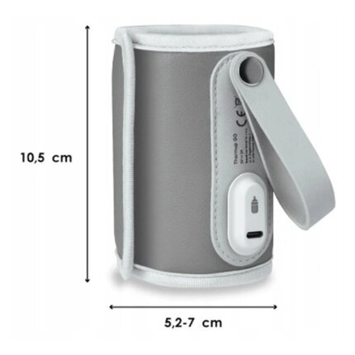 Incalzitor biberoane ThermUp Go, Portabil, Temperatura constanta pana la 24 h, Incarcare USB, Gri [7]