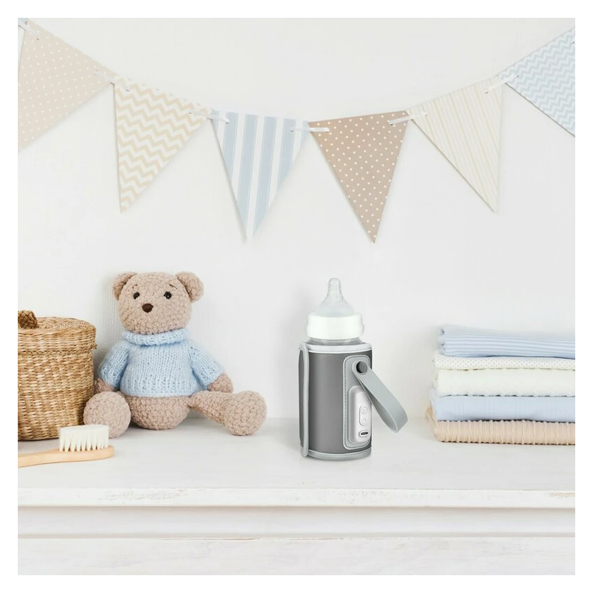 Incalzitor biberoane ThermUp Go, Portabil, Temperatura constanta pana la 24 h, Incarcare USB, Gri [5]