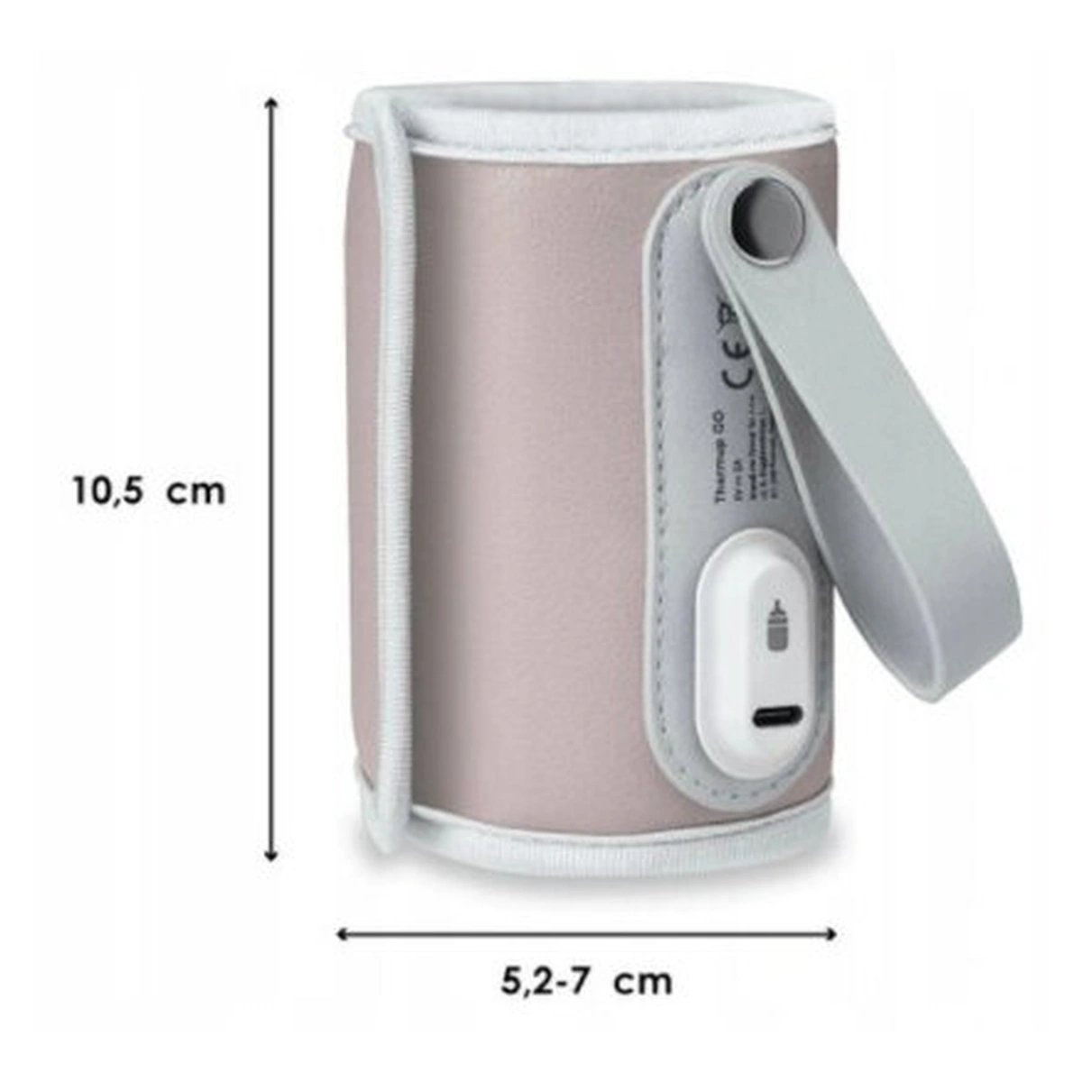 Incalzitor biberoane ThermUp Go, Portabil, Temperatura constanta pana la 24 h, Incarcare USB, Roz [9]