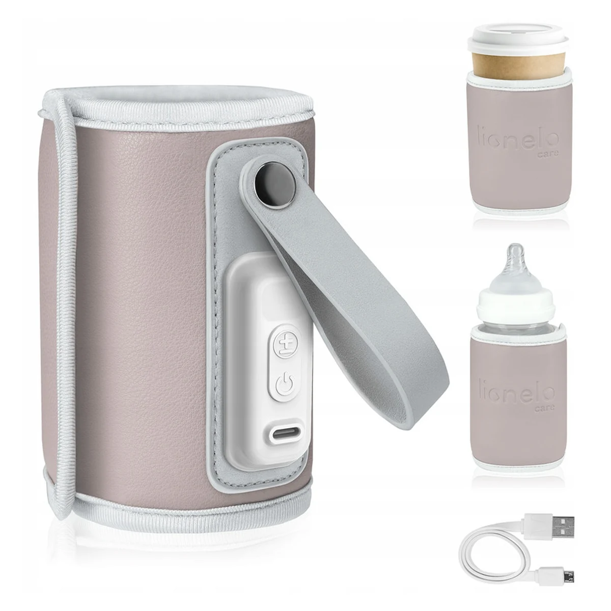 Incalzitor biberoane ThermUp Go, Portabil, Temperatura constanta pana la 24 h, Incarcare USB, Roz [3]