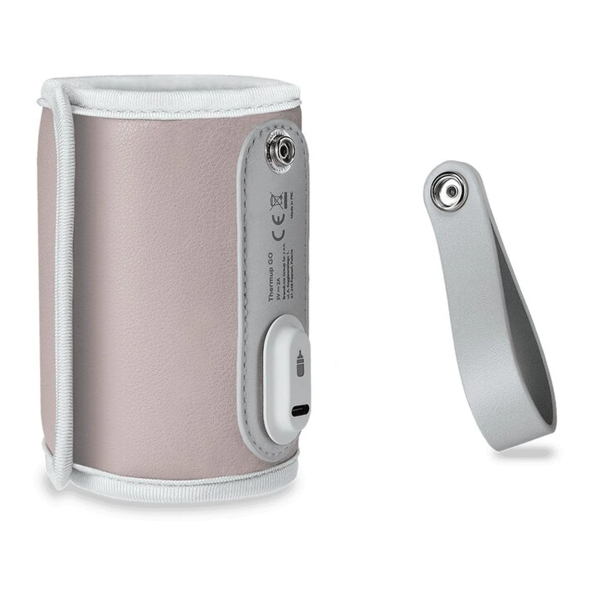 Incalzitor biberoane ThermUp Go, Portabil, Temperatura constanta pana la 24 h, Incarcare USB, Roz [10]