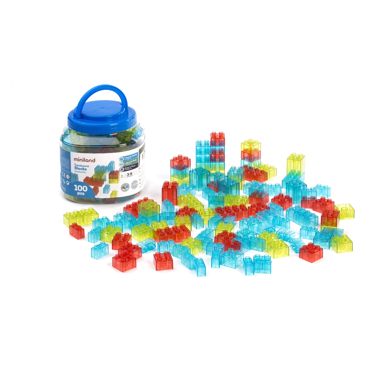 Joc de constructii cu 100 piese translucide [2]