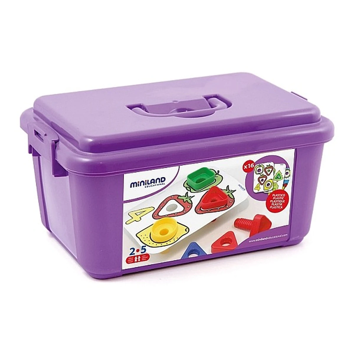 Joc de indemanare Suruburi si Piulite si cutie de depozitare Miniland [3]