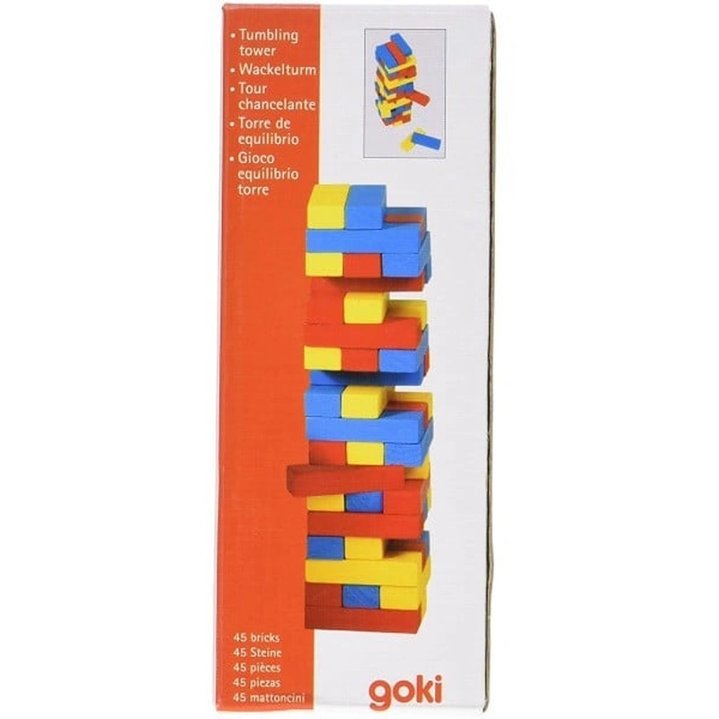 Joc Jenga cu piese din lemn Colori [1]