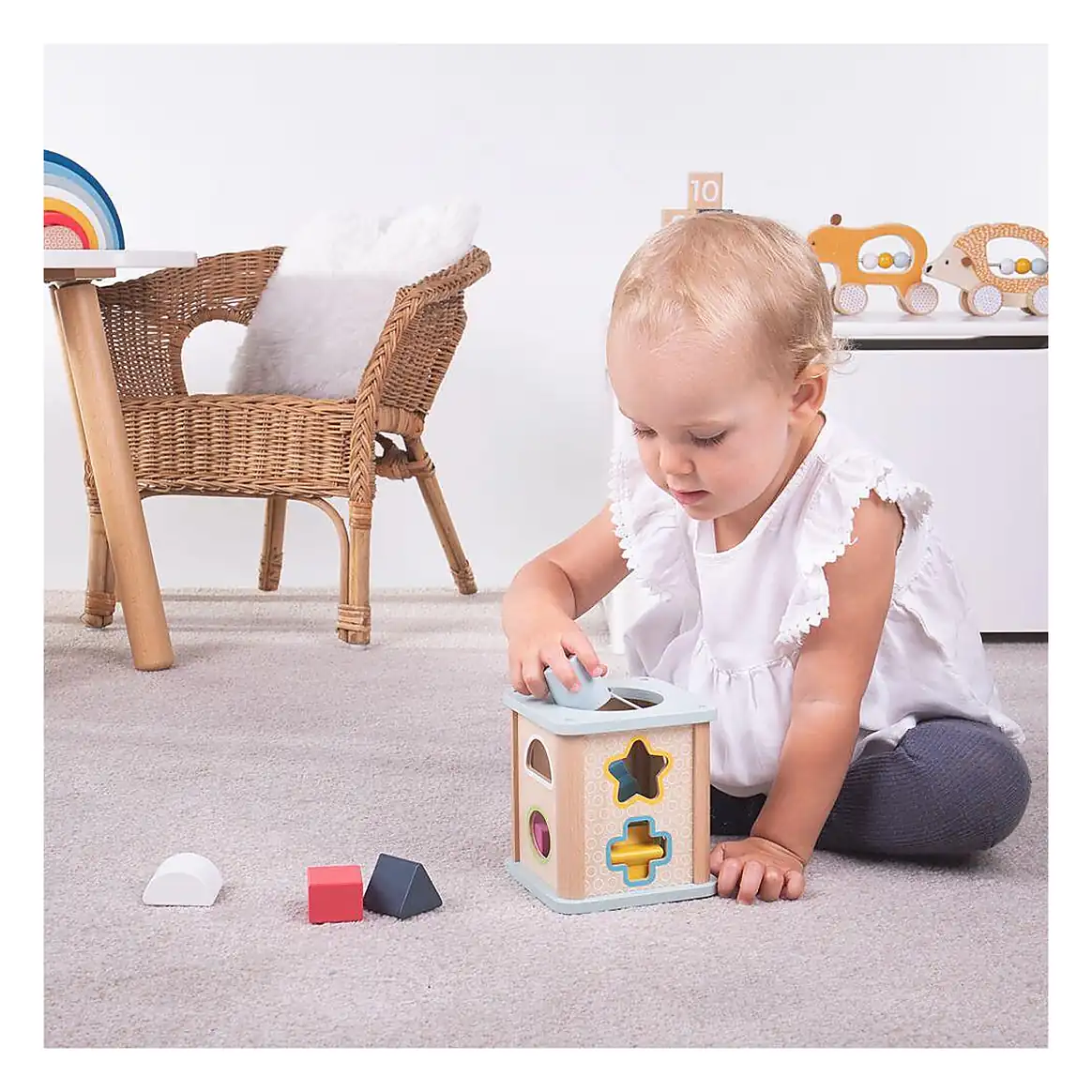 Joc sortare - Cubul magic (pastel) BIGJIGS Toys 12 luni+ [6]