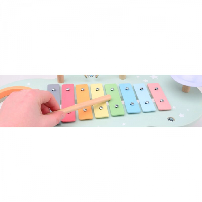 Masuta muzicala multifunctionala din lemn certificat FSC, Cu accesorii, 44,8 x 22,5 x 24,5 cm, Multicolora [3]
