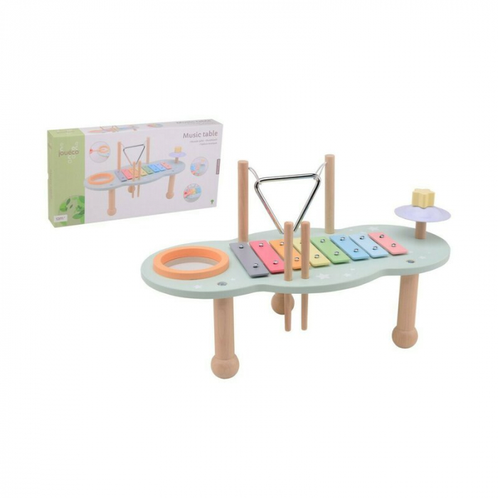 Masuta muzicala multifunctionala din lemn certificat FSC, Cu accesorii, 44,8 x 22,5 x 24,5 cm, Multicolora [2]