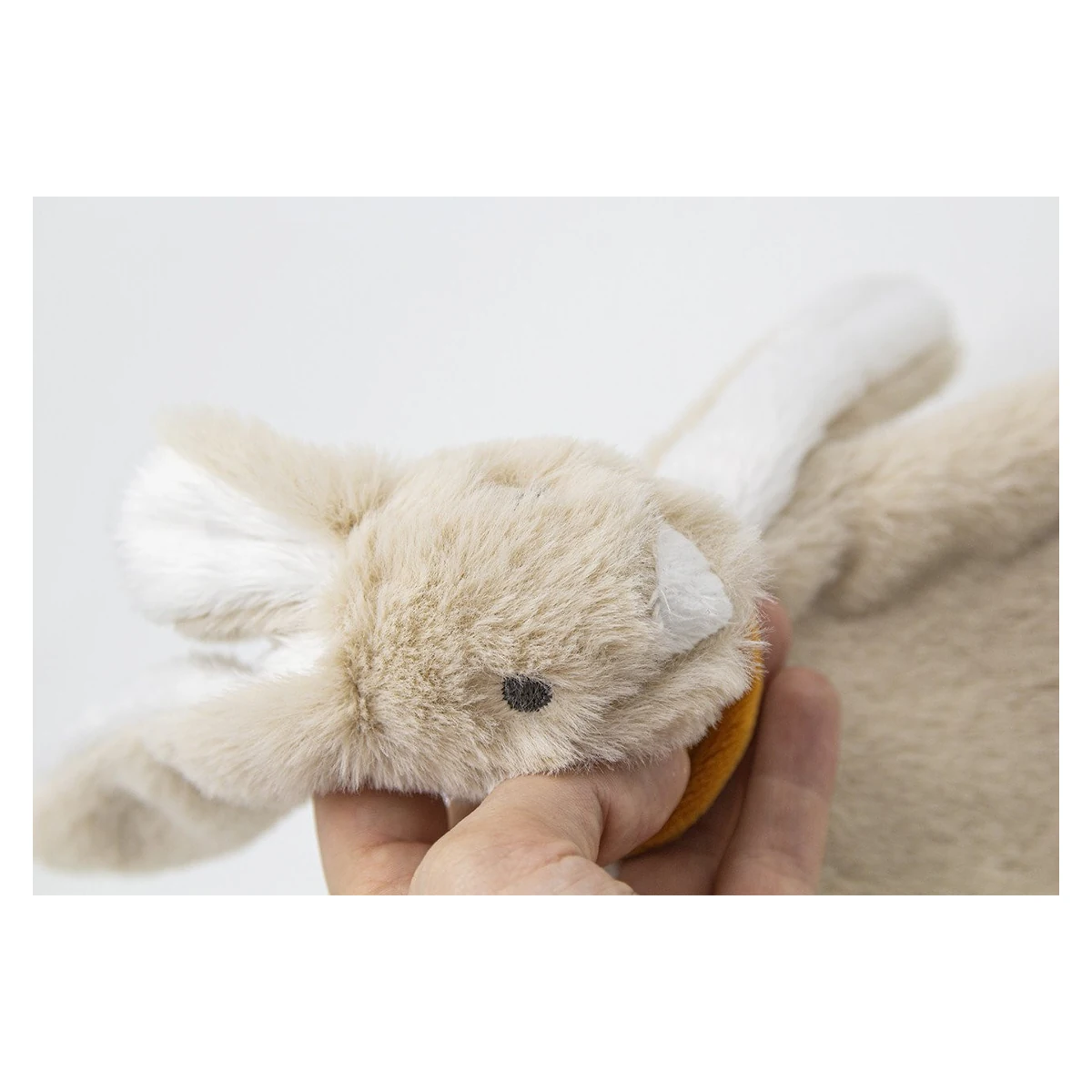 Jucarie atasament bebelusi Iepuras, BabyJem, cu sistem prindere suzeta, Maro [3]