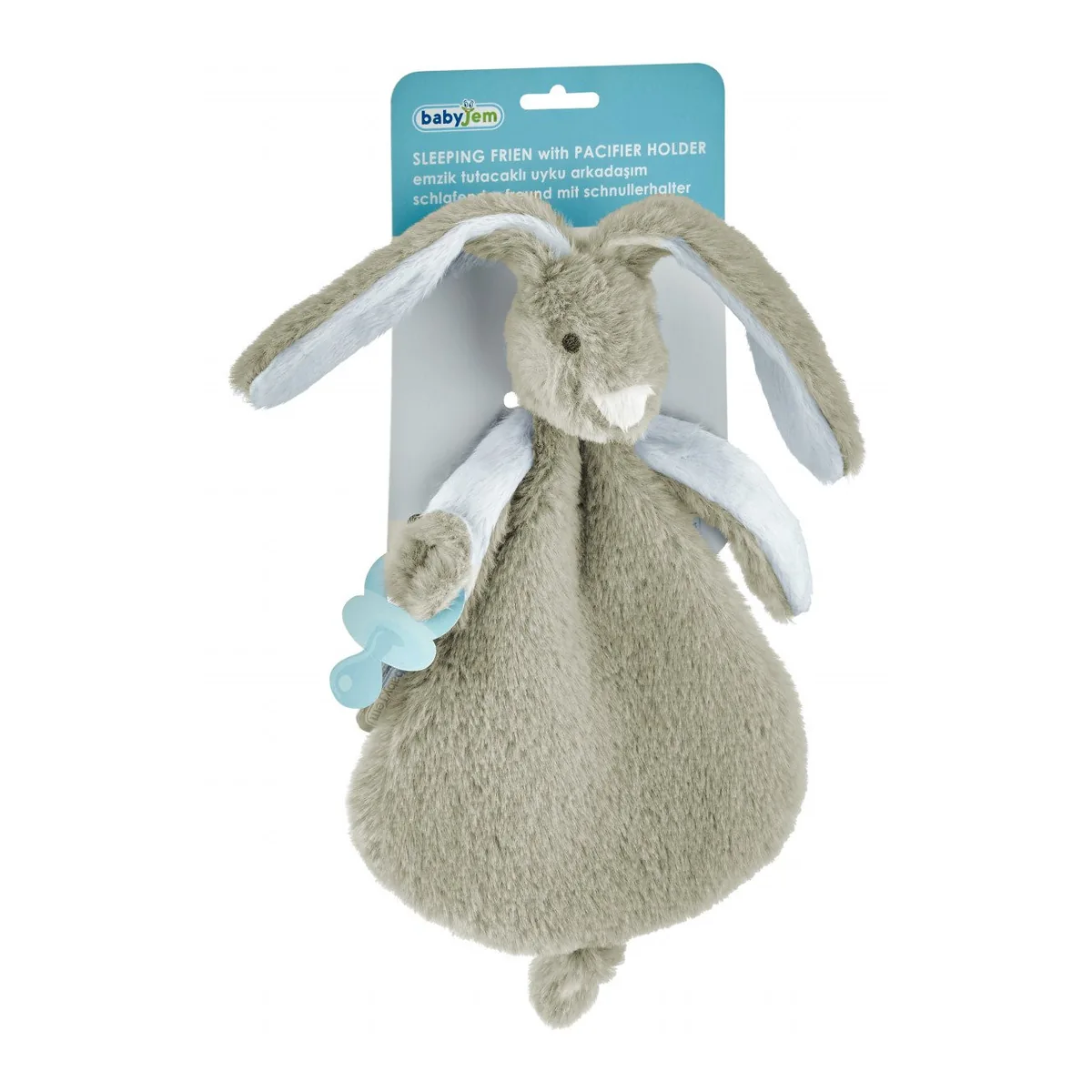 Jucarie atasament bebelusi Iepuras, BabyJem, cu sistem prindere suzeta, Maro [7]