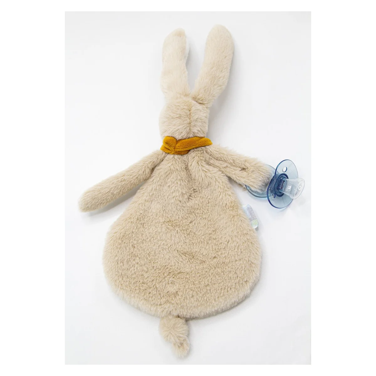 Jucarie atasament bebelusi Iepuras, BabyJem, cu sistem prindere suzeta, Maro [4]