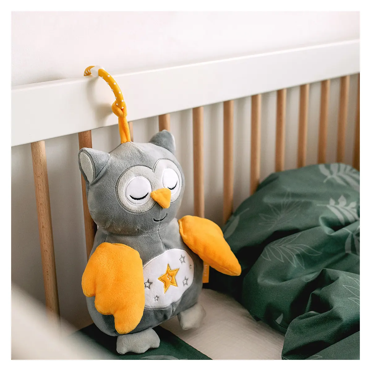 Jucarie bufnita de plus pentru copii Skiddou Marit, cu sunete albe, 25x11 cm [7]