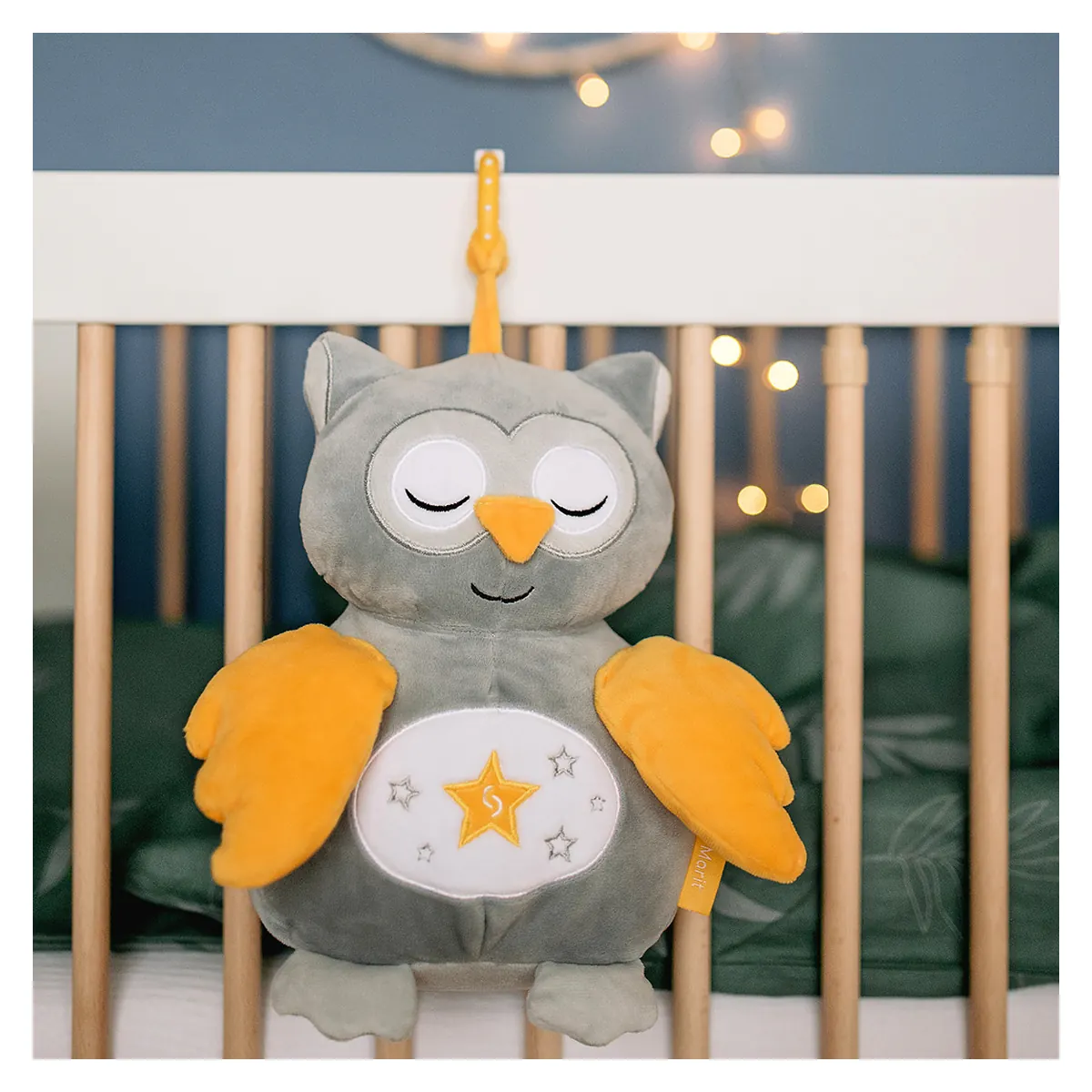 Jucarie bufnita de plus pentru copii Skiddou Marit, cu sunete albe, 25x11 cm [8]