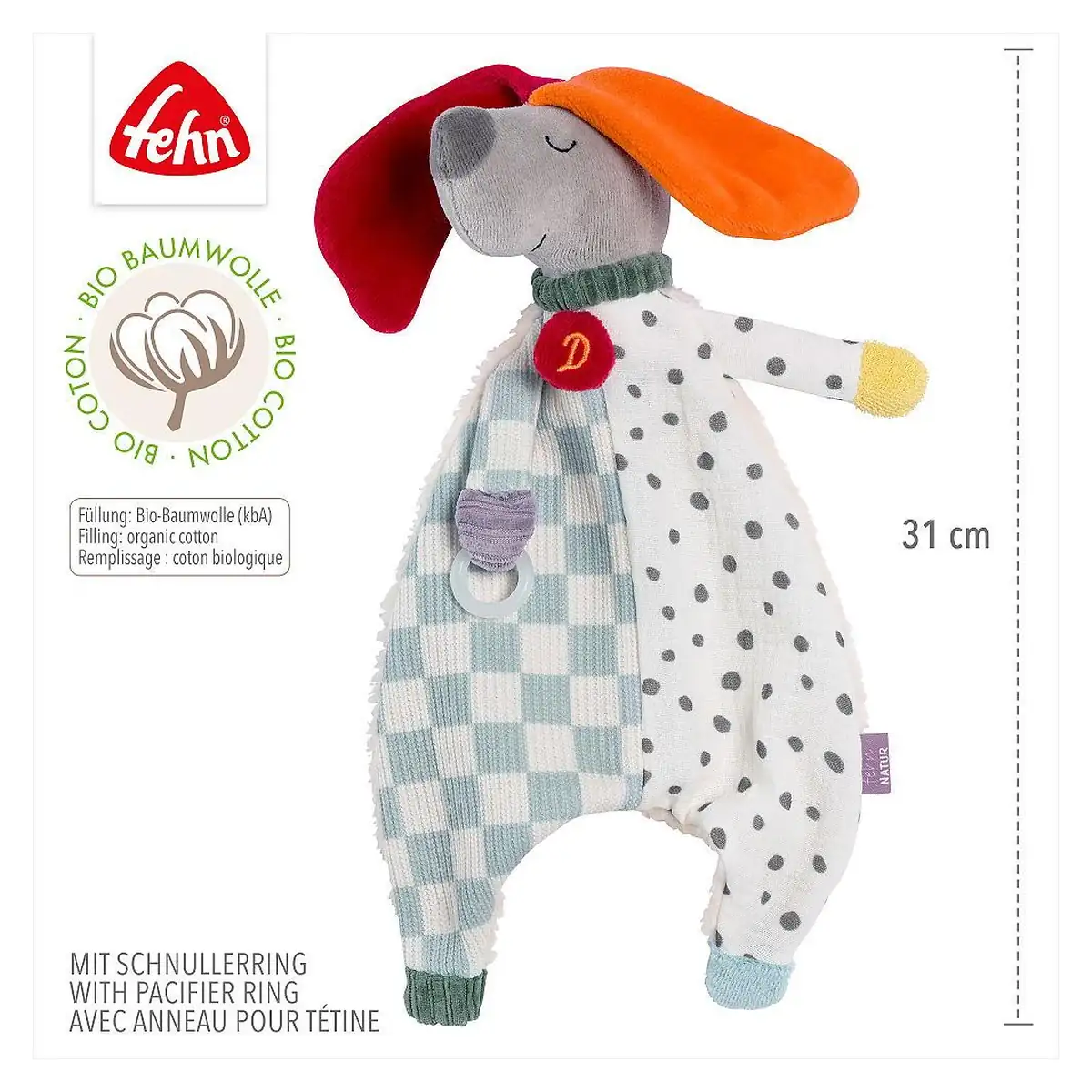 Jucarie cu inel pentru suzeta  - Catelus NATUR [2]