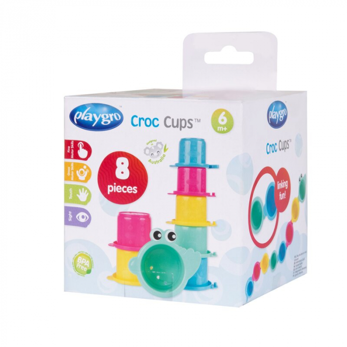 Jucarie de baie, Playgro, Croc Cups, 8 piese [7]