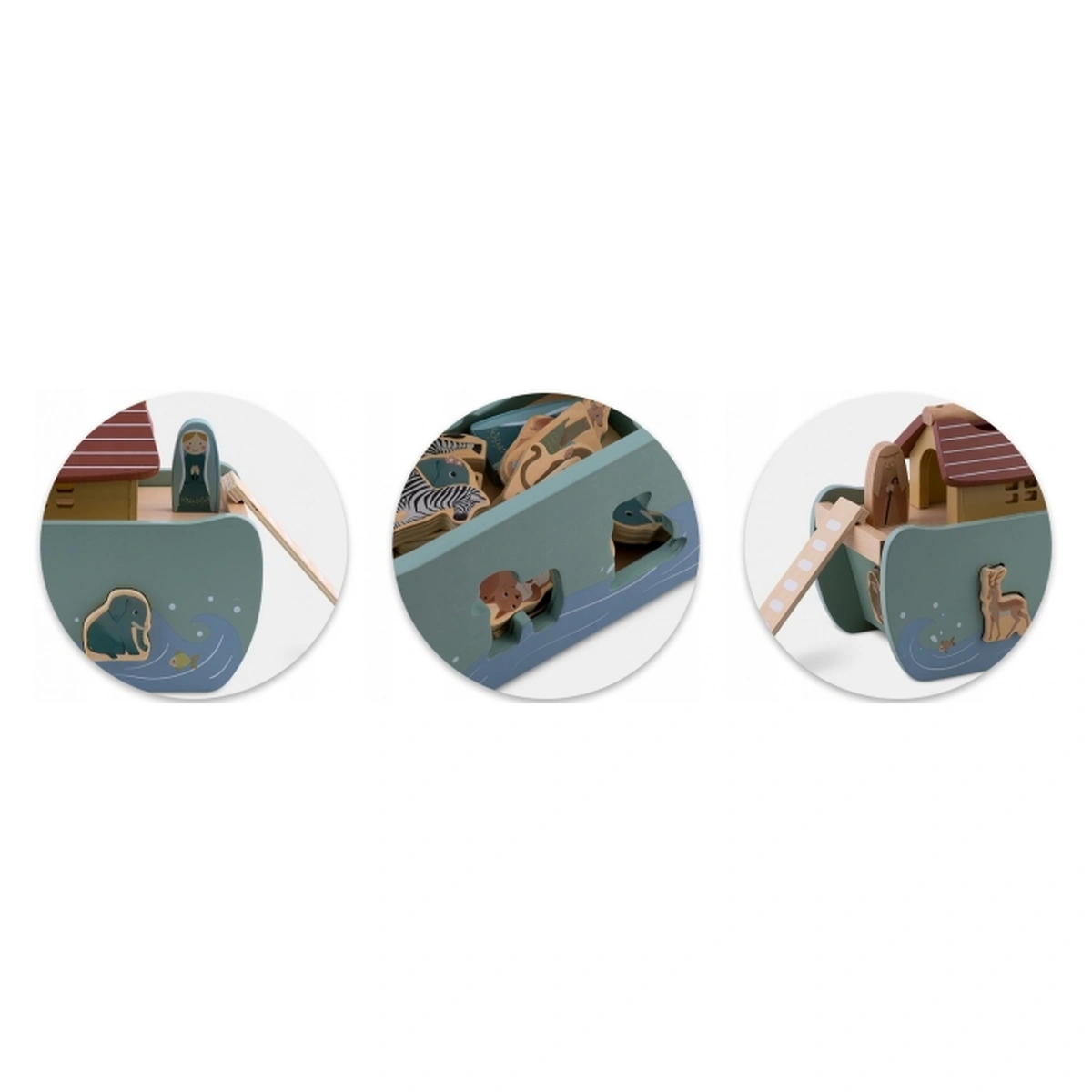 Jucarie educativa Arca lui Noe din lemn cu animalute, Nukido [2]