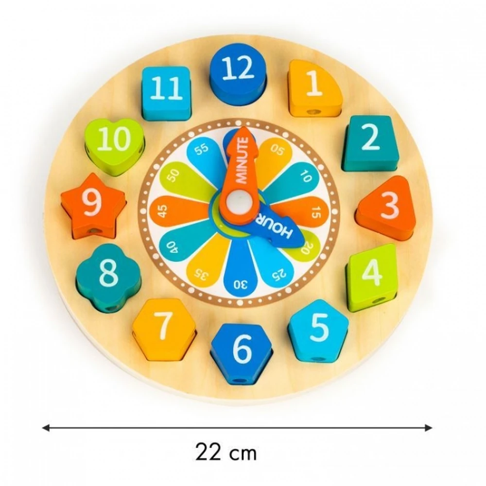 Jucarie educativa din lemn 3 in 1 tip ceas [4]