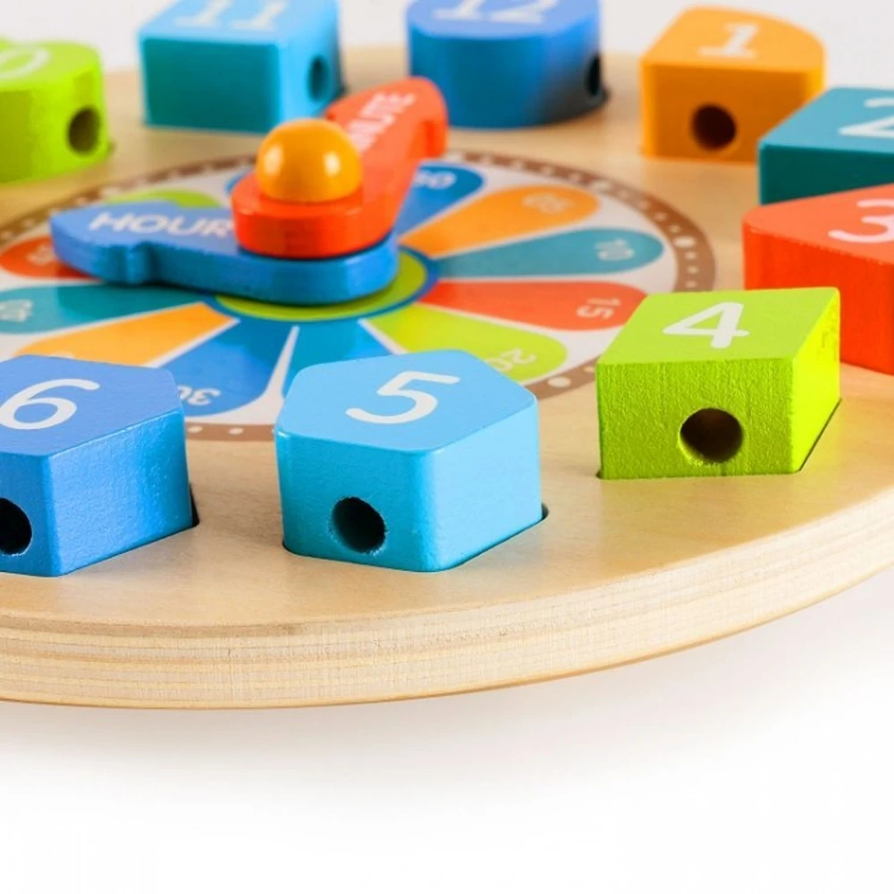 Jucarie educativa din lemn 3 in 1 tip ceas [3]