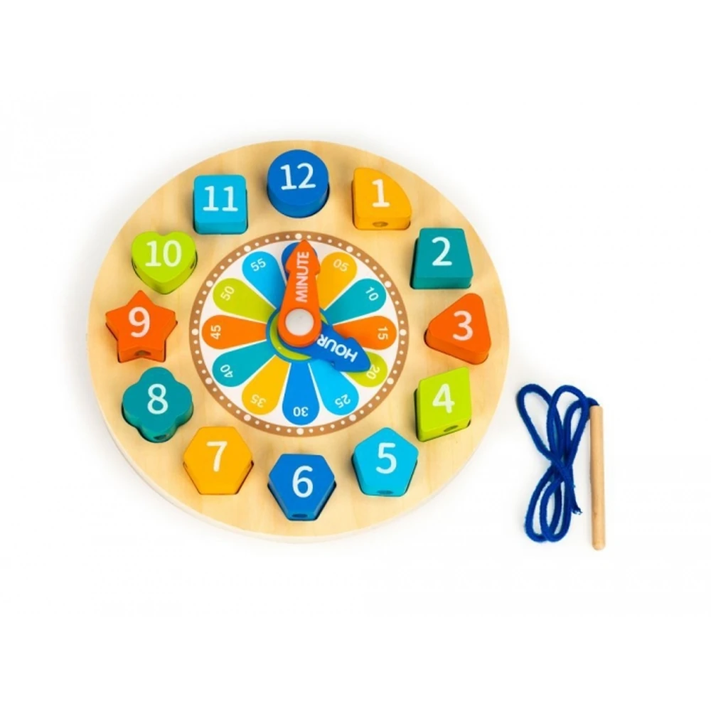 Jucarie educativa din lemn 3 in 1 tip ceas [1]