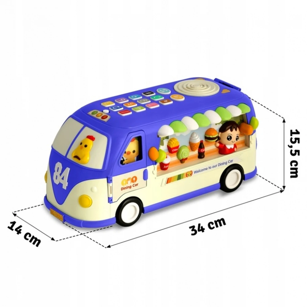 Jucarie educativa in forma de autobus cu sunete si cuburi Ricokids - Albastru [7]