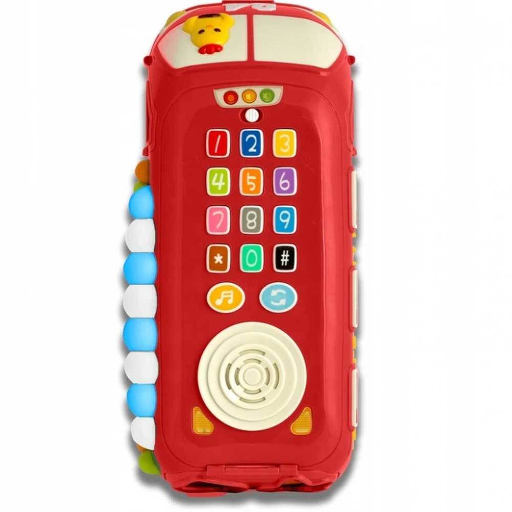 Jucarie educativa in forma de autobus cu sunete si cuburi Ricokids - Rosu [6]