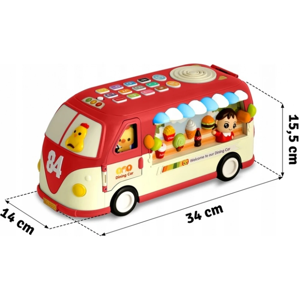 Jucarie educativa in forma de autobus cu sunete si cuburi Ricokids - Rosu [7]