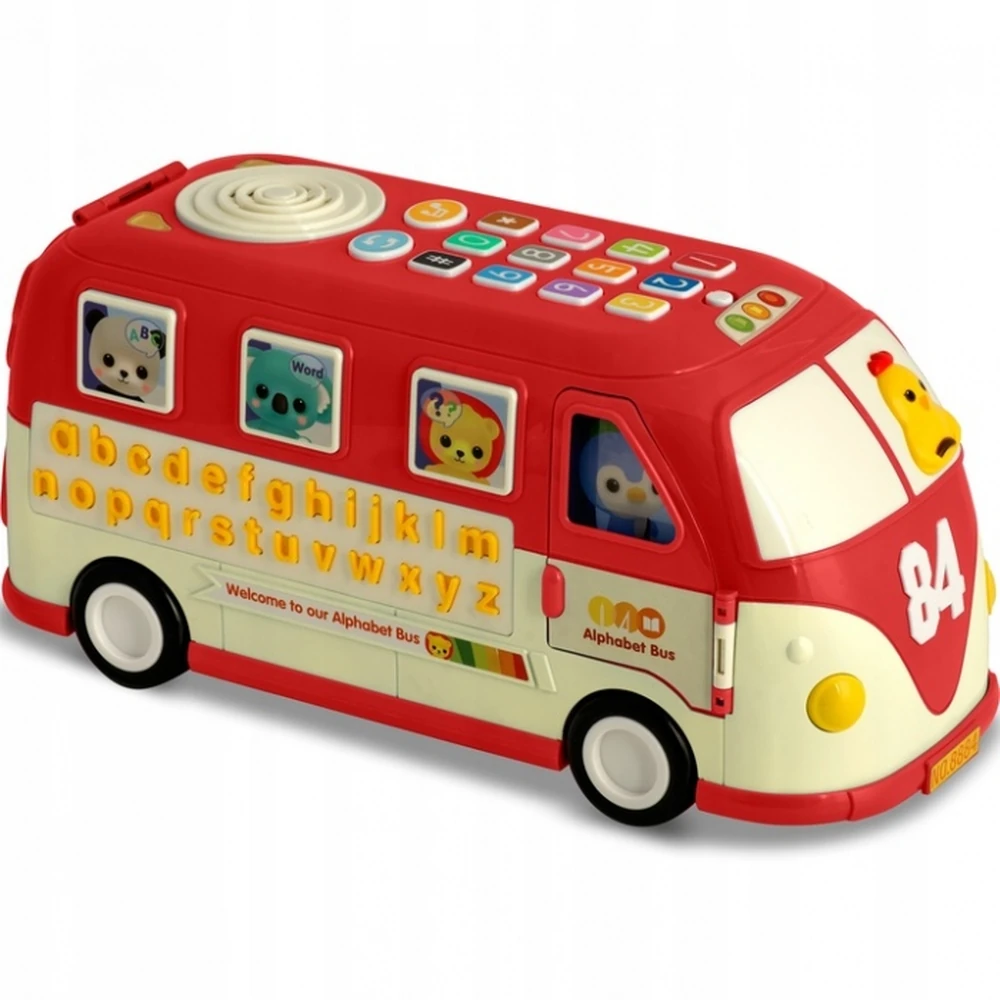 Jucarie educativa in forma de autobus cu sunete si cuburi Ricokids - Rosu [1]