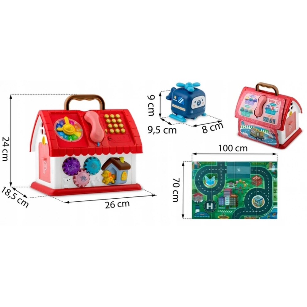 Jucarie educativa sub forma de casa cu telefon si covoras inclus Ricokids [6]
