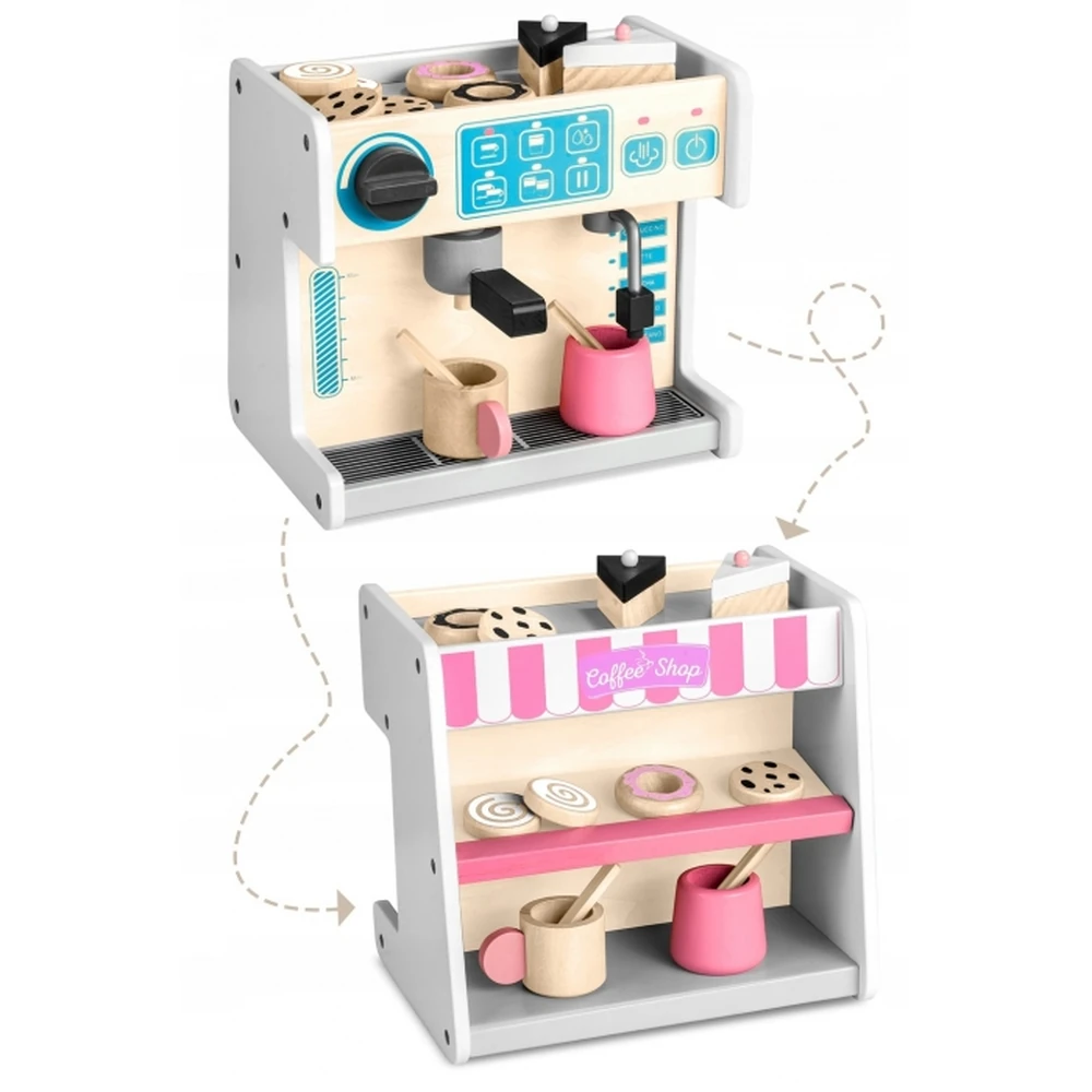 Jucarie interactiva din lemn, coffee shop, Ricokids - Alb [3]