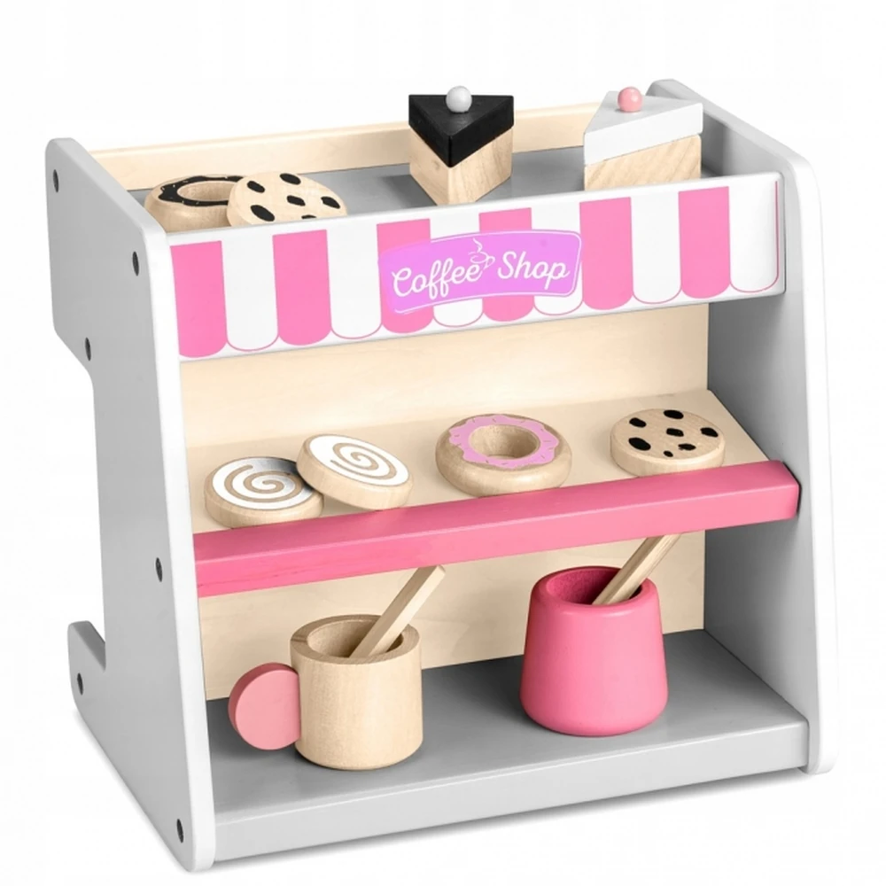 Jucarie interactiva din lemn, coffee shop, Ricokids - Alb [2]