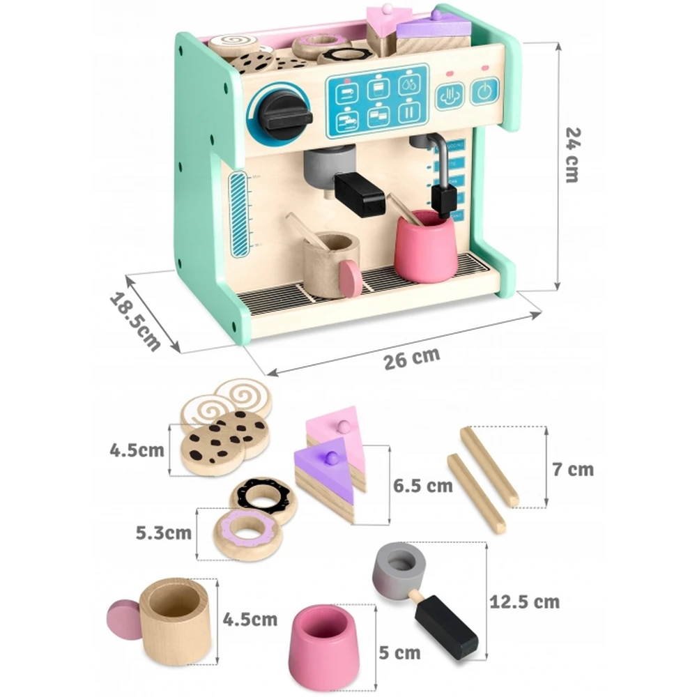 Jucarie interactiva din lemn, coffee shop, Ricokids - Mint [6]