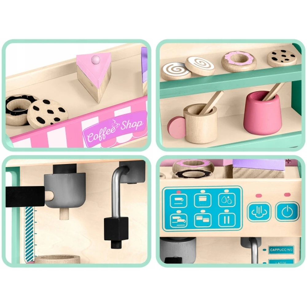 Jucarie interactiva din lemn, coffee shop, Ricokids - Mint [5]