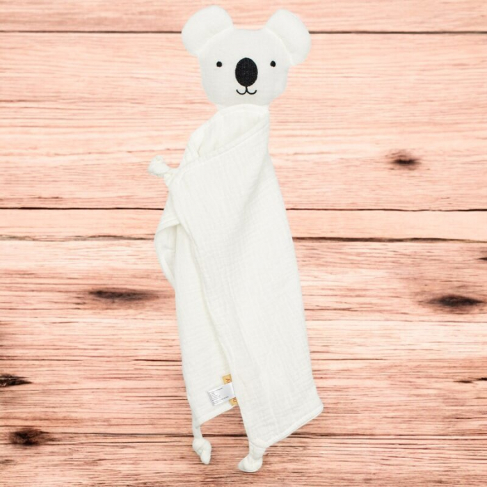 Jucarie interactiva, New Baby, Koala, Din muselina, Bumbac, 30x30 cm, 0 luni+, White [2]