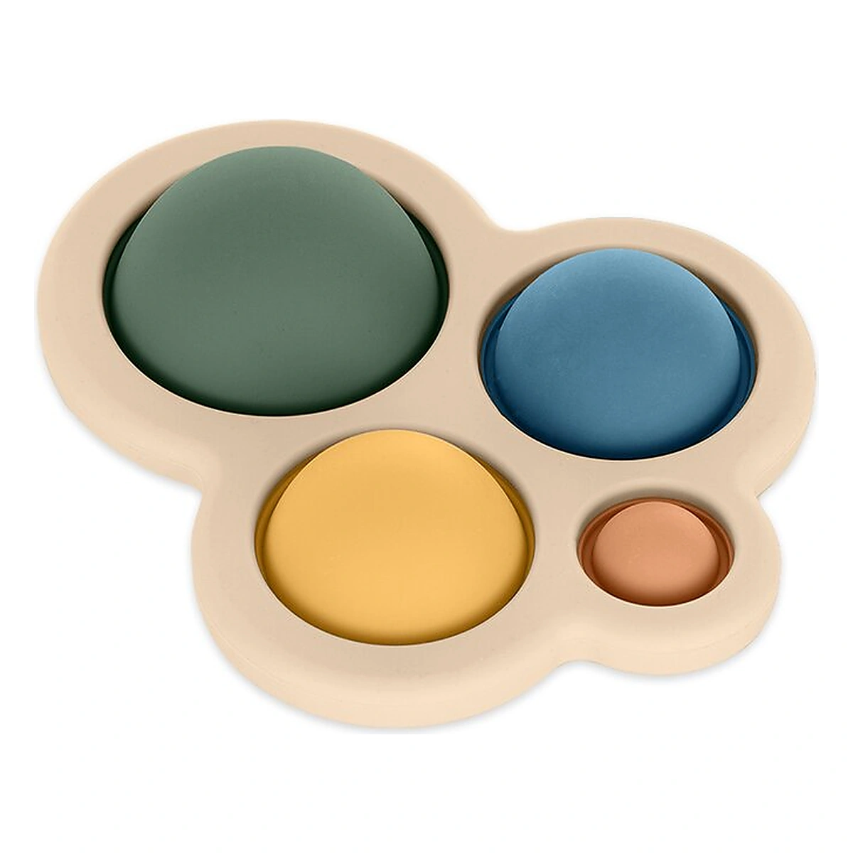 Jucarie senzoriala, Petite&Mars, Chill out, Din silicon, 11 cm, 6 luni+, Verde [3]