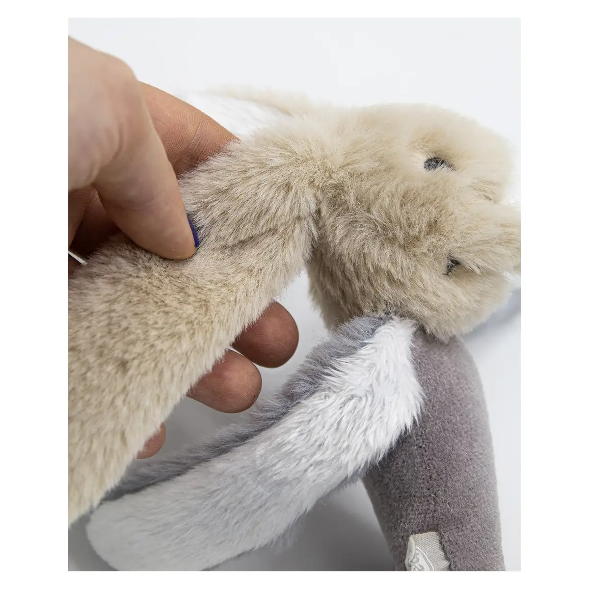 Jucarie zornaitoare bebelusi BabyJem, Iepuras din plus, 3 luni+, Maro [10]