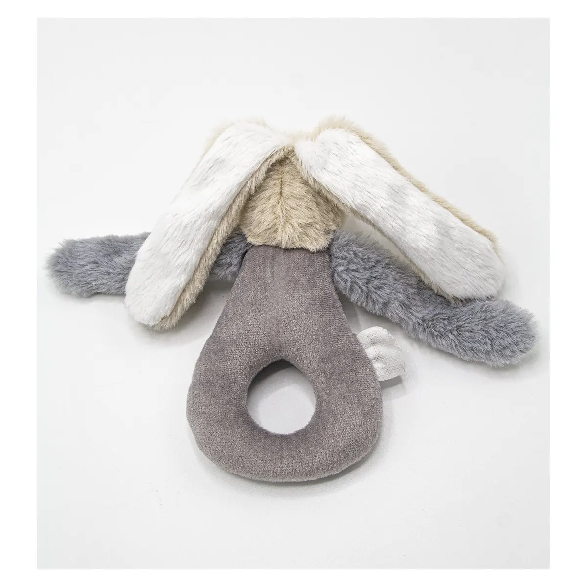 Jucarie zornaitoare bebelusi BabyJem, Iepuras din plus, 3 luni+, Maro [8]