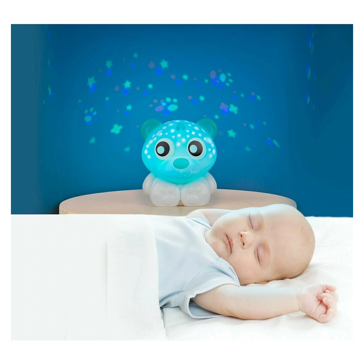 Lampa de veghe si proiector, Playgro, 30 de minute de proiectii, 2 culori, Portabila, Mint & White [2]