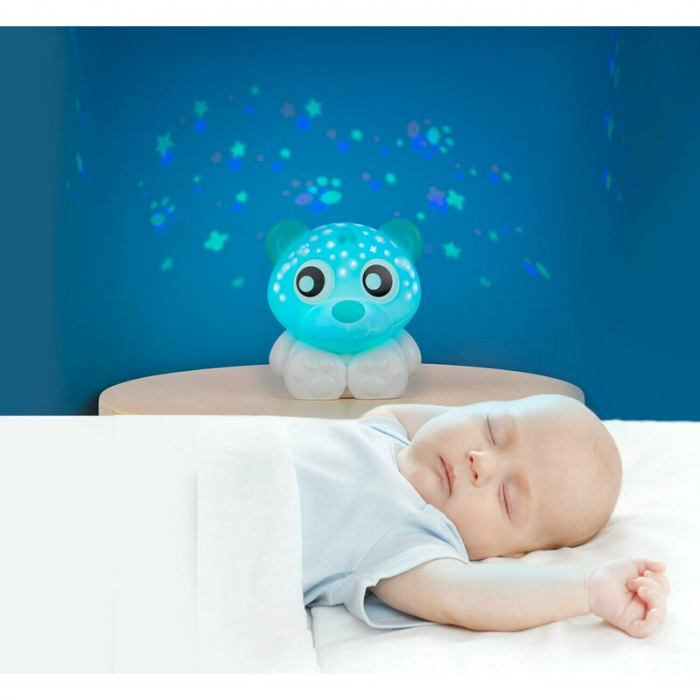 Lampa de veghe si proiector, Playgro, 30 de minute de proiectii, 2 culori, Portabila, Mint & White [2]