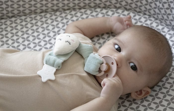 Lant pentru suzeta din material textil cu steluta Verde BabyJem [2]