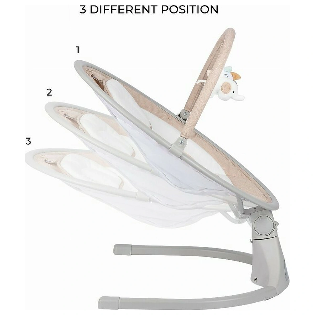 Leagan balansoar, FreeOn, Elite, 12 melodii, 5 viteze de balansare si 3 pozitii de reglare a spatarului, Beige [4]