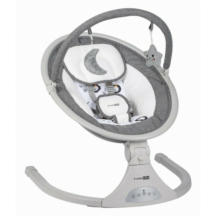 Leagan balansoar, FreeOn, Elite, 12 melodii, 5 viteze de balansare si 3 pozitii de reglare a spatarului, Grey [3]