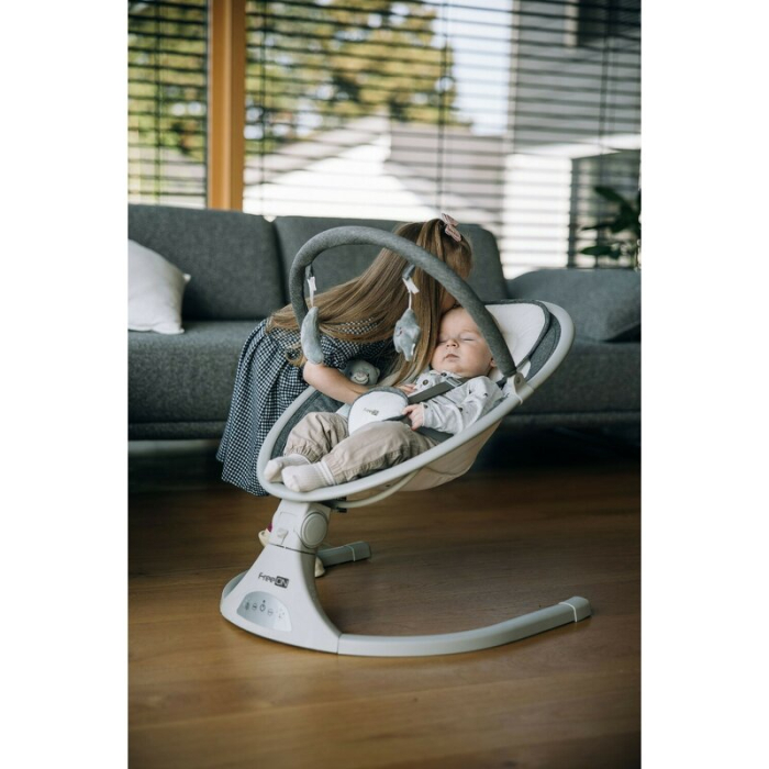 Leagan balansoar, FreeOn, Elite, 12 melodii, 5 viteze de balansare si 3 pozitii de reglare a spatarului, Grey [15]
